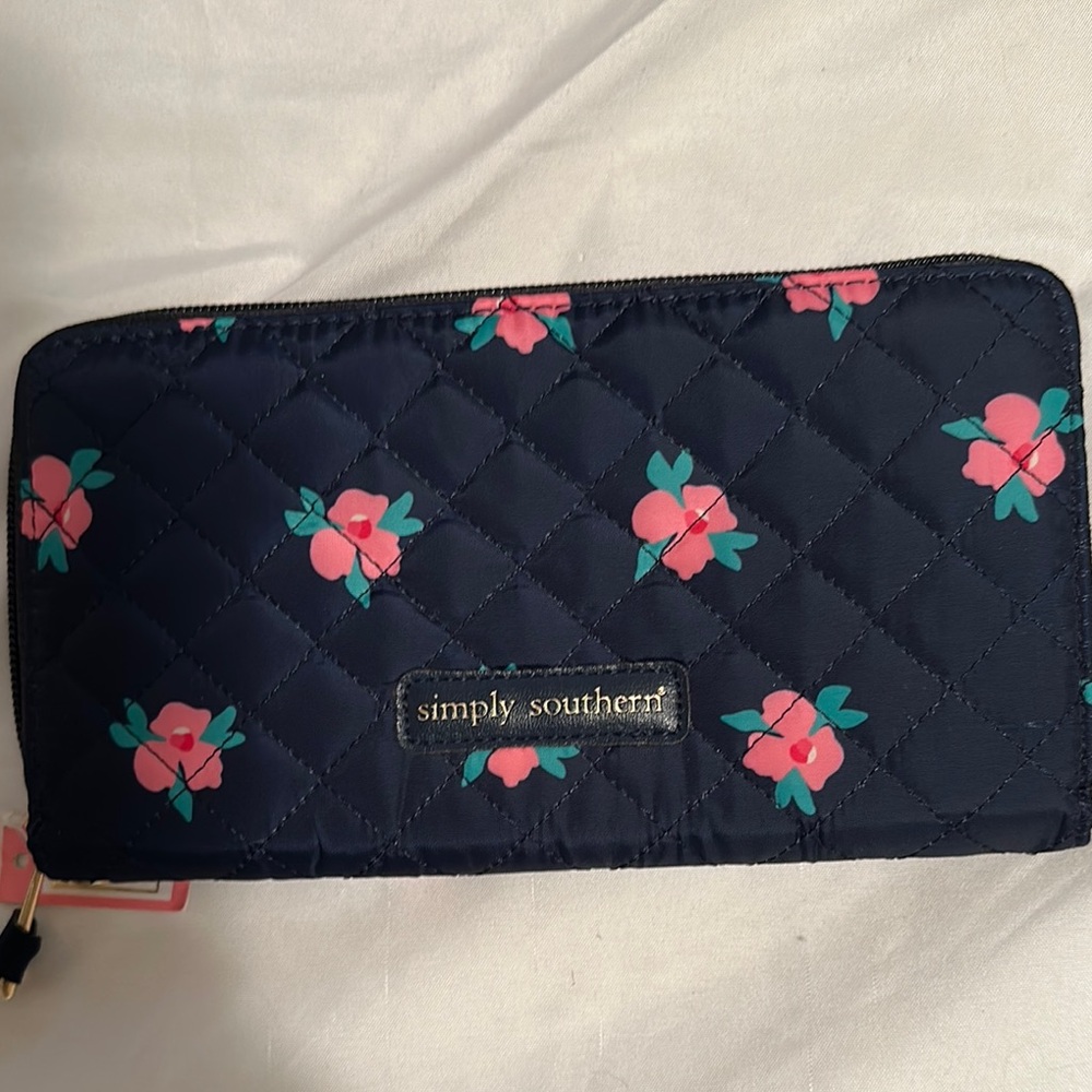 Simply Southern Navy Floral Women's Wallet NWT